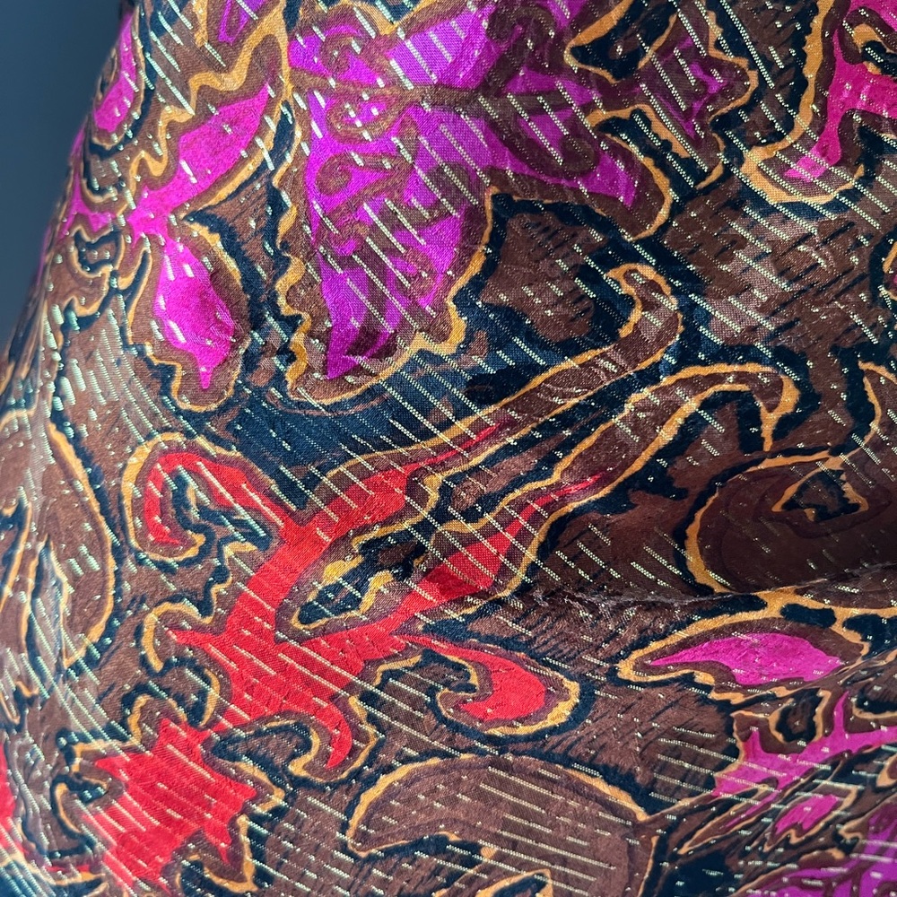 Vintage Silk Dress w Open Back - Picture 8 of 10